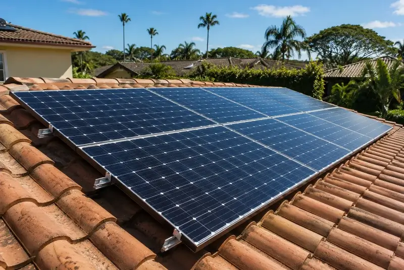 Installation de panneaux solaires au Tablier
